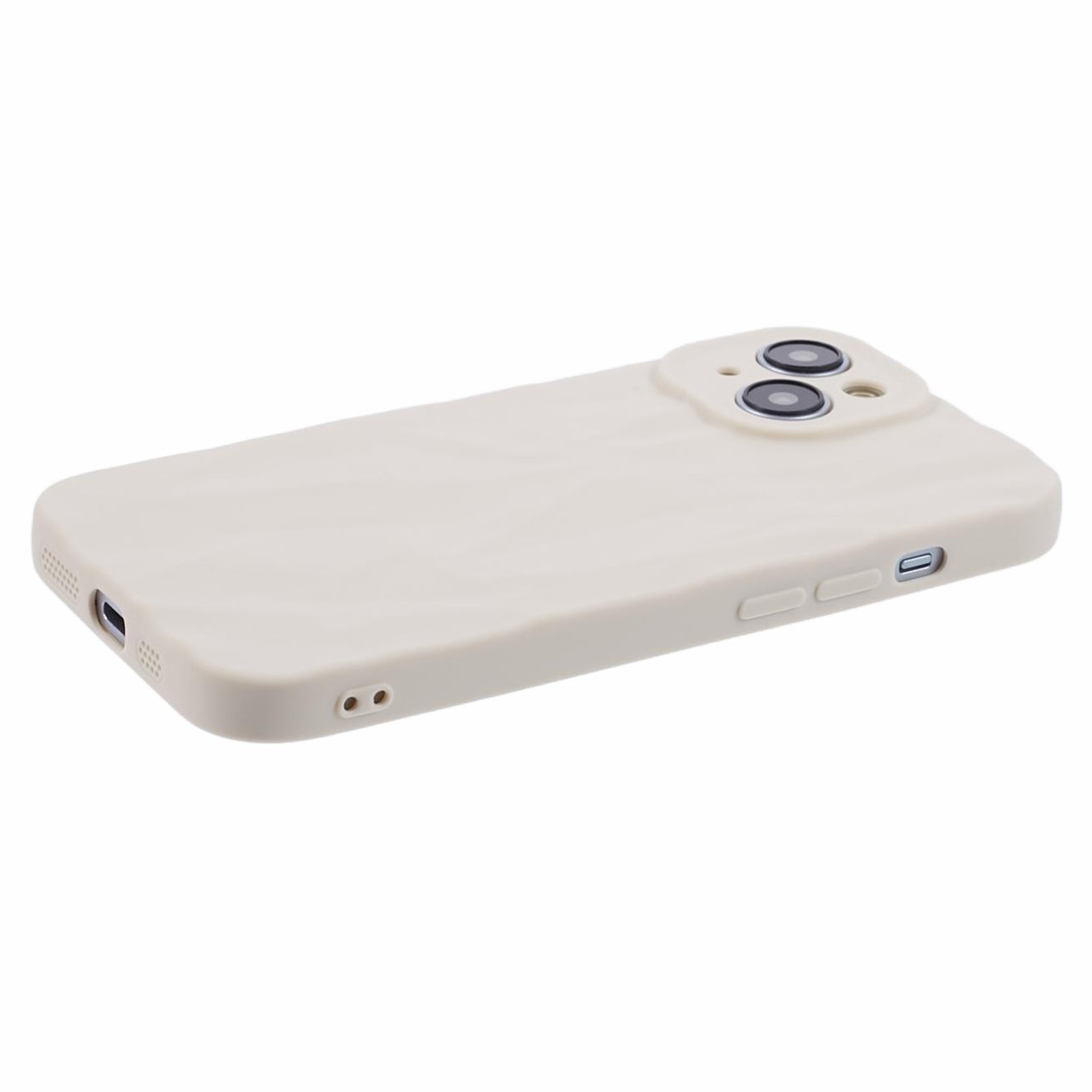 HRX Series For iPhone 15 Case Shockproof TPU Wrinkled Uneven Phone Back Protector - White HRX Series For iPhone 15 Case Shockproof TPU Wrinkled Uneven Phone Back Protector - White